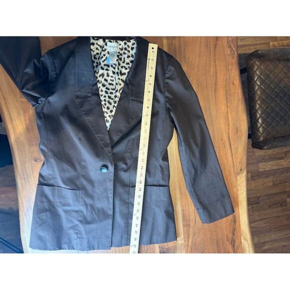 Chico's Women's Brown Animal Print Lining Single‎ Button Blazer Size Small - Picture 8 of 9